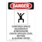 Signmission OSHA Danger Sign, Confined Space Hazardous, 18in X 12in Aluminum, 12" W, 18" H, Portrait OS-DS-A-1218-V-1089 - alternate 1
